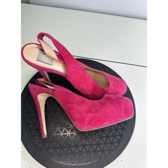 Dolce Vita Bright Pink Suede Strappy Platform Heels Sexy Barbiecore Sz 8.5 - Picture 1 of 8